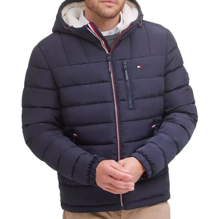 Tommy Hilfiger Manteau Veste Doudoune Homme Bleu Foncé avec capuche Navy -  Cdiscount Prêt-à-Porter