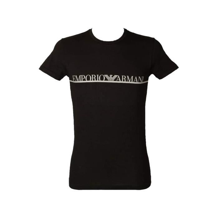T shirt - Emporio Armani - Homme - New Icon - Noir - Coton
