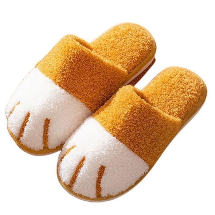 HEPODA Chaussons Femme Hiver Pantoufles Homme Chaud Peluche Pantoufle