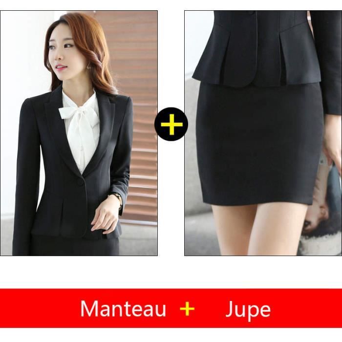 （Veste jupe）Costume Femme Coupe slim de Marque Style automne et hiver  d'interview de travail Costume Femme ensemble de vetements
