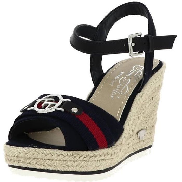 Sandales compens es femme TOM TAILOR 90210 Talon 9 5cm Marine