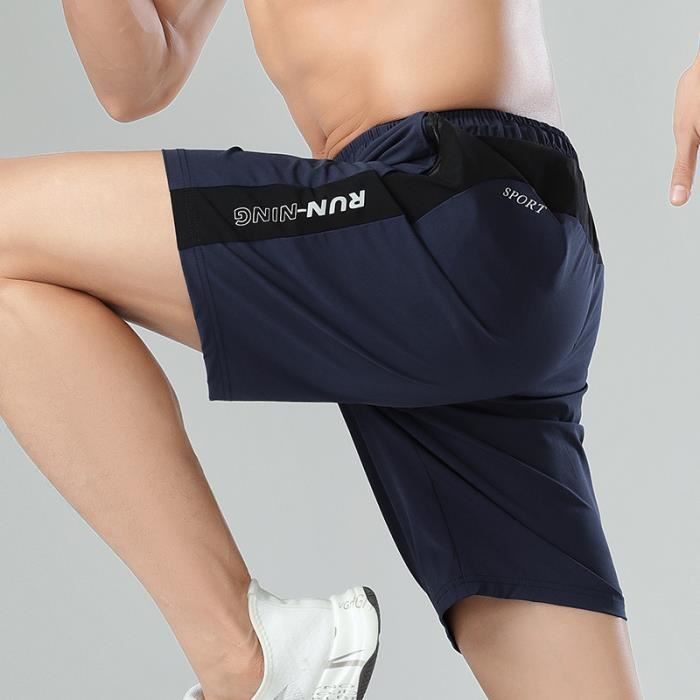 Short de sport Homme Leger Stretch Taille elastiquee Casual Bleu Running Multisport Respirant Bleu fonce Cdiscount Sport