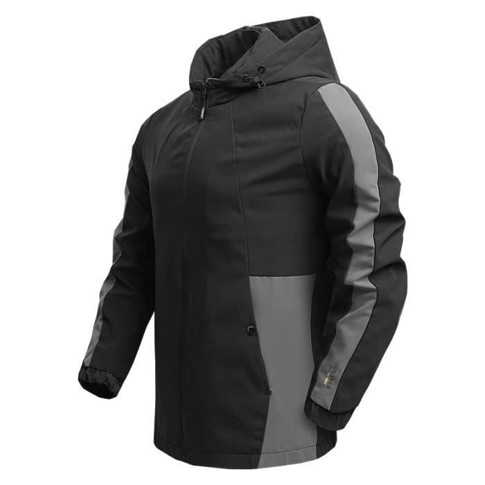 Blouson L ger Homme avec Capuche Amovible Bricolore Sport