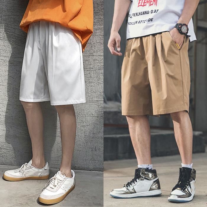 Pantalon De Jogging Homme En Coton - Coupe Droite, Taille à Cordon, Avec Poches Cargo Et Poches Avant