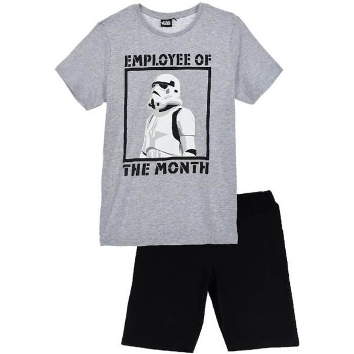 Pyjama Court Homme en Coton Star Wars FM/1/PYJC/STARWARS/HS3507/GRIS