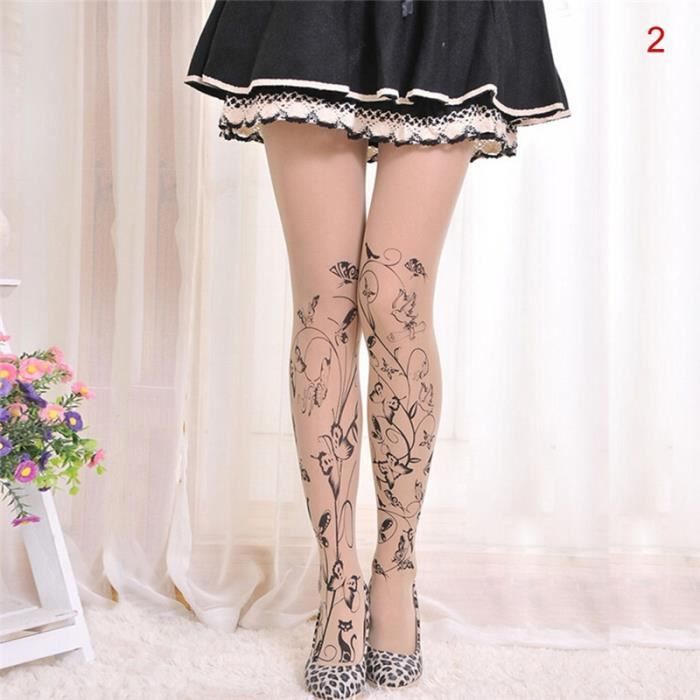Collants Fantaisie Kunert Modern Art Avec Motif Tatouage - Taille 38/40 - Teint Beige - Neuf Avec étiquettes