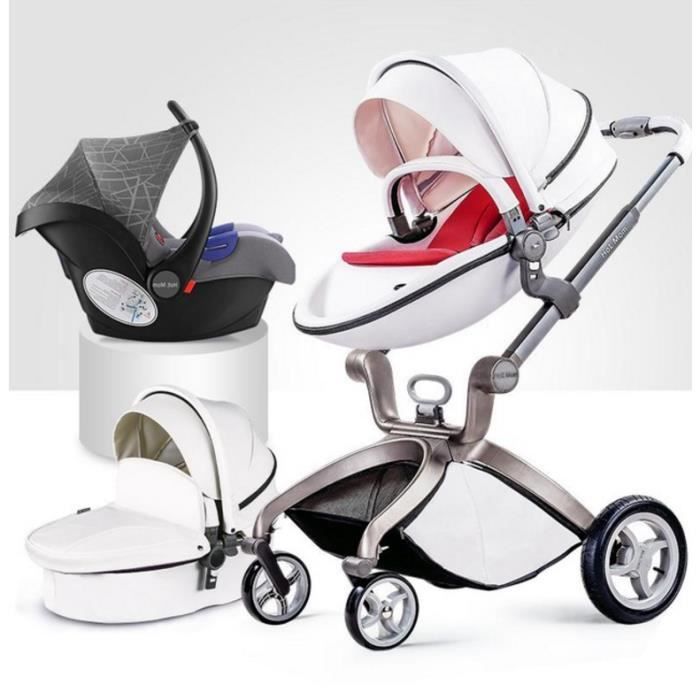 Olali Blanc Vente Chaude Bebe Poussette 3 En 1 Enfants Cuir Poussette Luxe Landau Cdiscount Puericulture Eveil Bebe