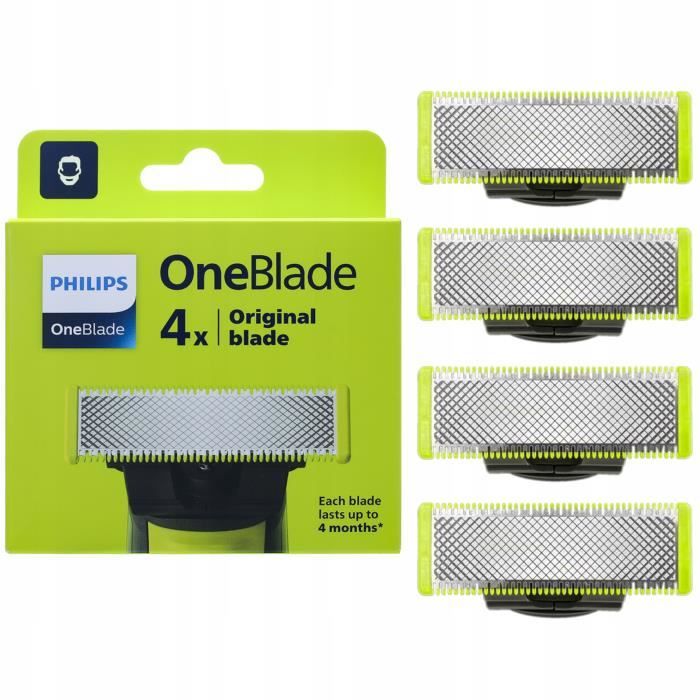 LAME DE REMPLACEMENT POUR LES RASOIRS PHILIPS ONEBLADE QP2520 QP2620 QP240  - 4 PIÈCES - Cdiscount Au quotidien