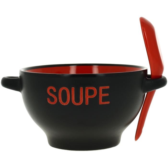 Bol à Soupe En Porcelaine – Motif Floral, Avec Cuillère, Neuf