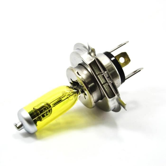 Ampoule Phare H4 55W Jaune Historique 2700K 12V - Pour Auto/Moto Classique - Neuf