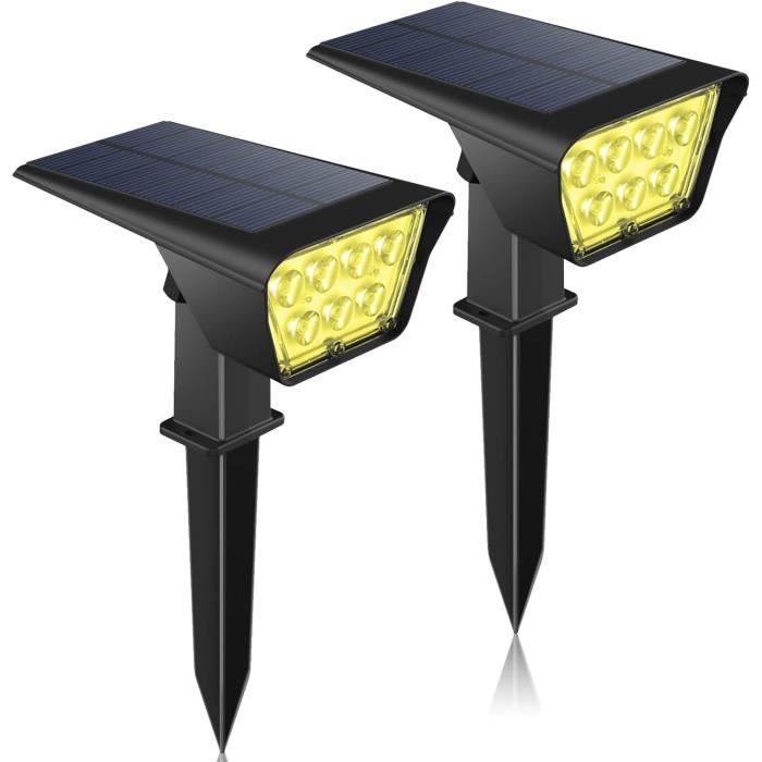 Bornes Solaires De Jardin 2 Pièces 300LM - Panneau Solaire 2,5W - Étanche IP65 - Pour Allées, Terrasses, Pelouses