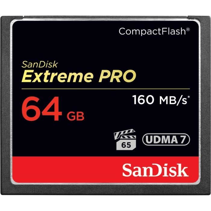 Carte mémoire Compact Flash SANDISK Extreme Pro 160Mbps - vue 3