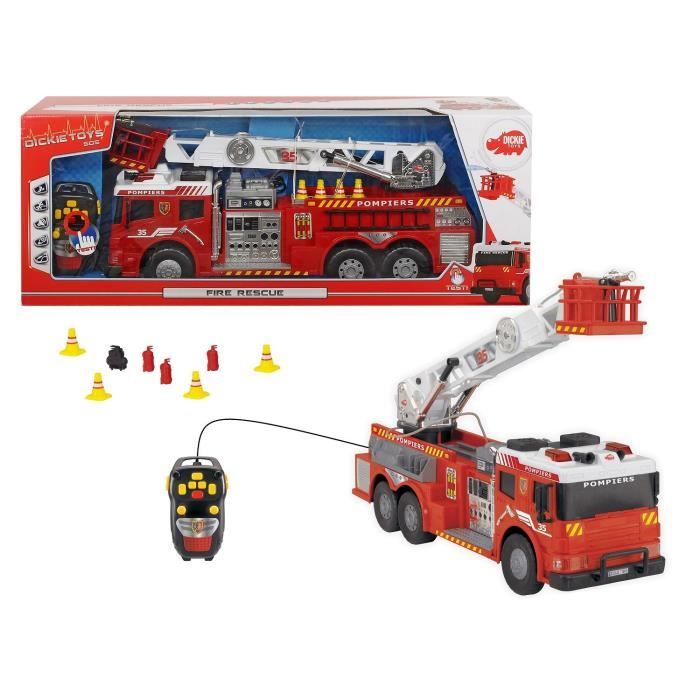 Dickie Camion Pompiers Filoguide 62cm Rouge Cdiscount