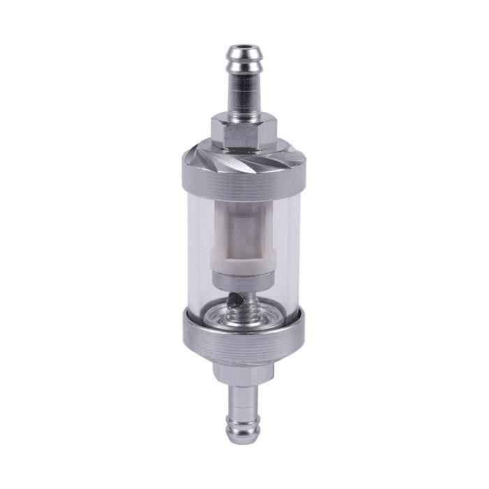Universel Chrome /& Verre Carburant Essence Diesel en Ligne Filtre 5//16 /" 8mm
