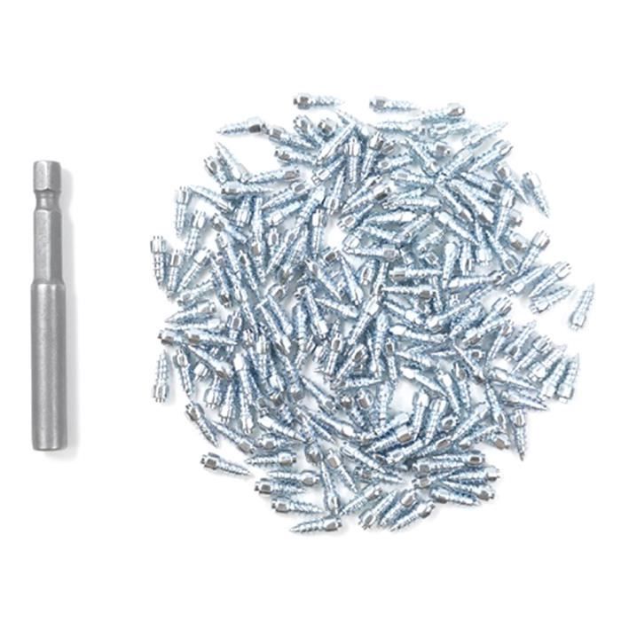 200 Goujons Pour Pneus Neige 4x12mm - Avec Outil D'installation - Pour Voiture, Camion, Moto, VTT - Augmente L'adhérence Sur Glace - 5