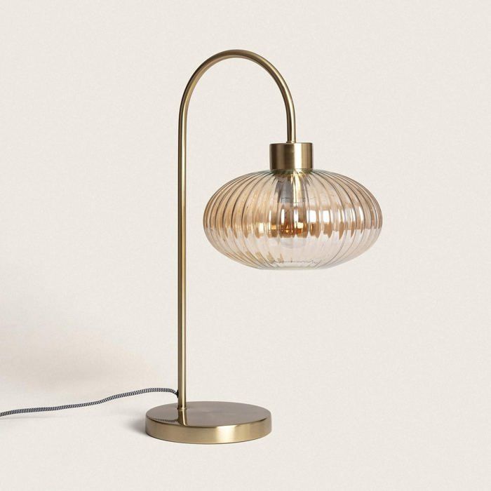 Lampe à Poser Métal et Verre Basile Ambre