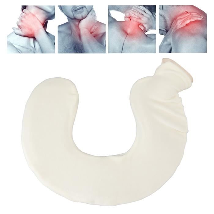 SKYSHU Bouillotte En Forme De Chat, 1 L, Transparente, étanche, Lavable, Résistante à La Chaleur, Avec Housse En Peluche Douce Pour Soulager Les