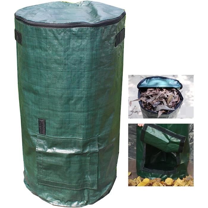 Lot De 2 Composteurs De Jardin 116 Litres - Avec Couvercle, Pliables, Ventilation Optimisée