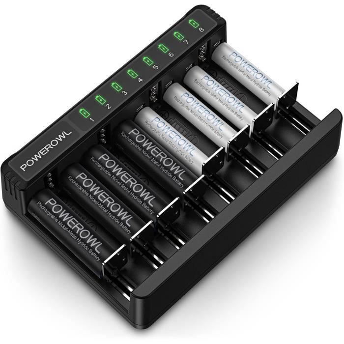 Chargeur Universel LCD Pour Piles Rechargeables - 18650, AA, AAA, Avec Port USB Et Affichage LED - 4