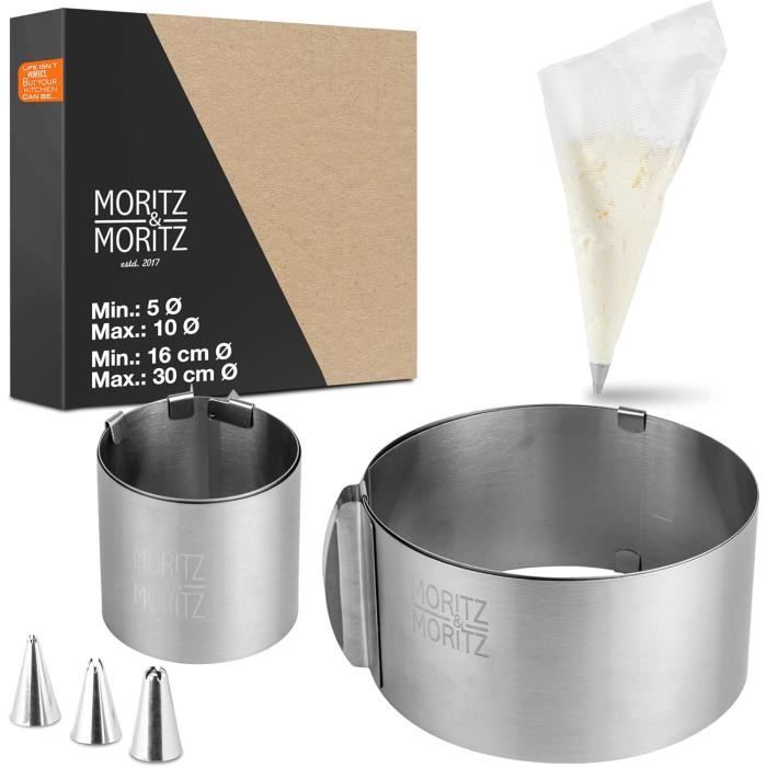 Rouleau à Pâtisserie TAKUZA En Inox Réglable - 42 Cm, 4 Anneaux Silicone Pour Épaisseur, Parfait Pour Pizzas Et Pâtes