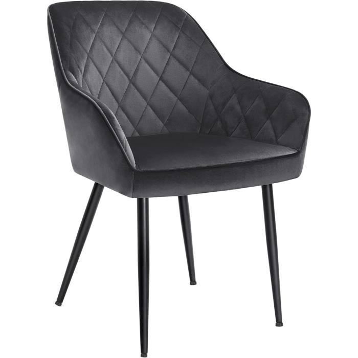 Chaise De Salle à Manger Rembourrée Grise – Accoudoirs, Pieds En Bois, Supporte 150kg, Confort Longue Durée Pour Cuisine Ou Bureau