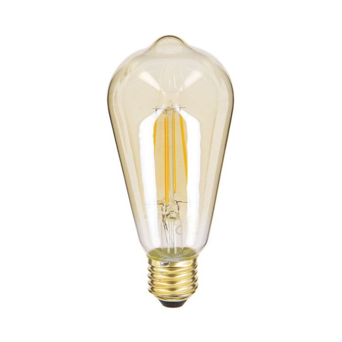 Ampoule LED (ST64) Edison / Vintage au verre ambré culot E27 3 8W cons. (30W eq.) 350 lumens lumière blanc chaud Ampoule LED (ST64) Edison / Vintage au verre ambré culot E27 3 8W cons. (30W eq.) 350 lumens lumière blanc chaud