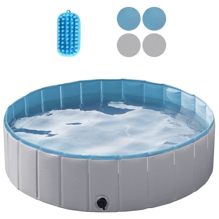 Meilleurs prix pour Yaheetech Piscine pour Chien Pliable Taille L Gris Baignoire Bassin de Baignade Portable Bain pour Chien-Chat Animal Antidérapant