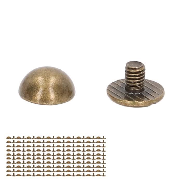 10 Ensembles De Rivets En Cuir - Vis Dos Solide, Tête Ronde, Bronzé 10x6mm - Neuf Uxcell