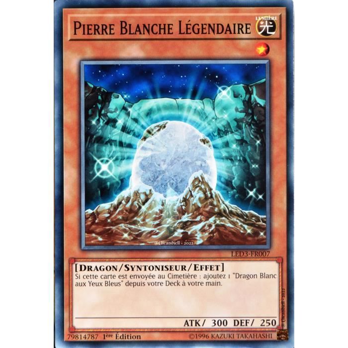 Carte YUGIOH LED3FR007 Pierre Blanche Légendaire Commune NEUF FR