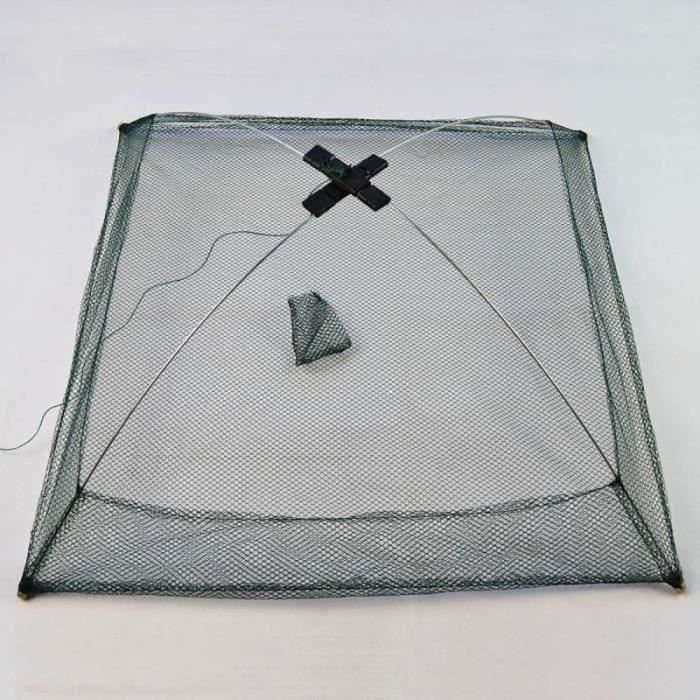 YF0510960x60cm Filet de Pêche Pliable Carré Petit poisson Crevette Crabe Appâts Piège Cage à