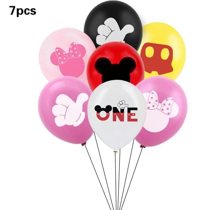 Balloon 7pcs Banniere D Anniversaire Minnie Mouse Fournitures De Decoration Pour Fete D Anniversaire Pour Filles Cdiscount Maison