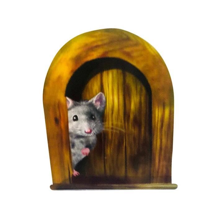 STICKERS,EAutocollant Mural 3d avec trou de souris Miniature, décoration intérieure et