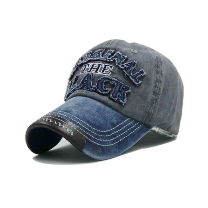 casquette adulte homme femme jean delave bicolore lettres broderie reglable gris cdiscount pret a porter
