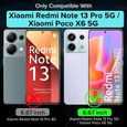 Coque pour Xiaomi Redmi Note 13 Pro 5G / Poco X6 5G Liquid Silicone Case Silicone Antichoc Épaissi avec Doublure Microfibre - Gris-1