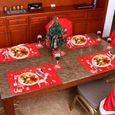 12pcs tapis de tasse napperon décoratif créatif de noël de tapis de table de noël de home party dîner de noël décoration (rouge)-1