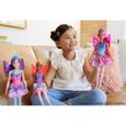 Barbie Dreamtopia poupee fee aux cheveux roses, avec ailes et diademe, jouet pour enfant, GJJ99-1