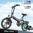 HITWAY vélo électrique 16 Pouces E-Bike léger 250W électrique Pliable d'assistance à la pédale avec Batterie 7,8Ah Avec serrure-1