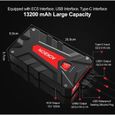 Booster Batterie Voiture 1200A 13200mAh Démarrage de Voiture Démarreur Auto Intelligent Étanche AOKBON (Jusqu’à 6L Essence 5L-1