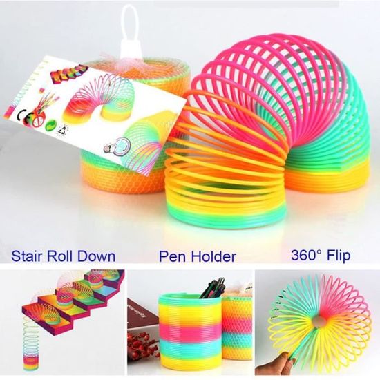 YESLUSY Spirales Arc-en-Ciel à Ressort - Jouets Éducatifs et Cadeaux de