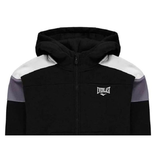 Veste Réversible Everlast Femme – Noire/rose à Rayures, Taille L, Capuche, Full Zip