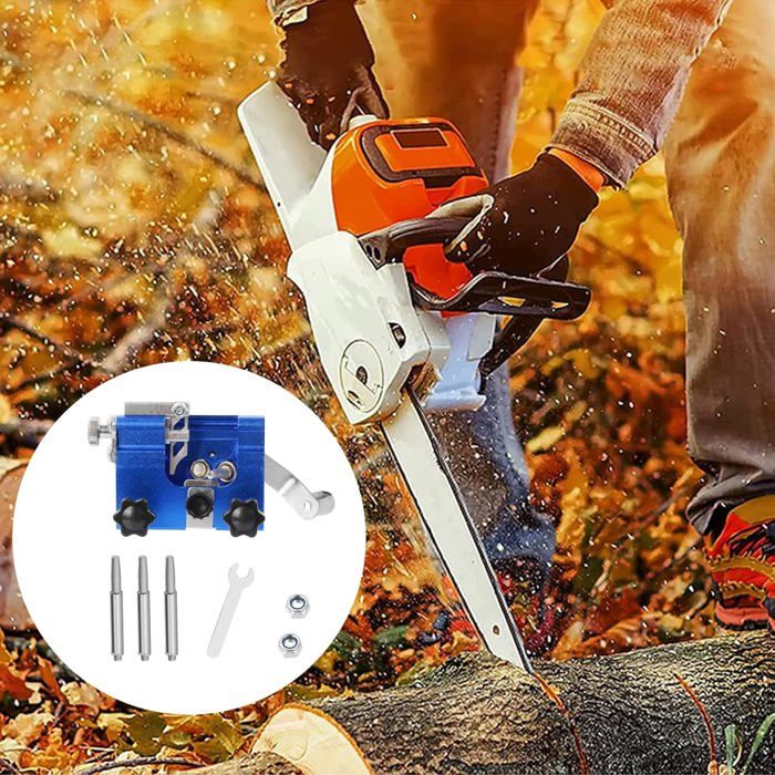 Aiguiseur Manuel Pour Chaîne De Tronçonneuse - Outil Portable En Plastique Jaune - Compatible Guide 35,6 à 50,8 Cm - Affûtage Rapide Et Précis