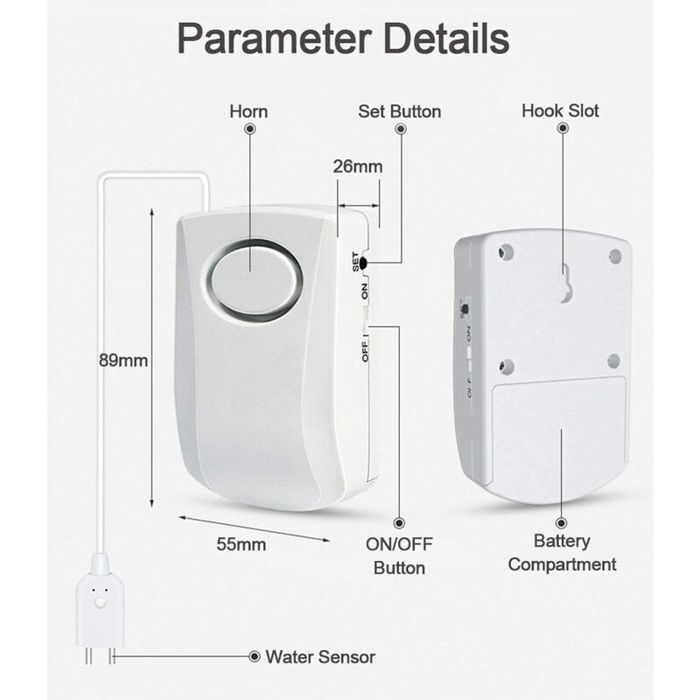 Hidden water monitor dimensions and components