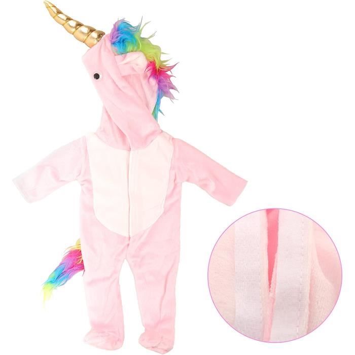 Vetement de Poupee Poupon Barboteuse Licorne pour Poupee New Born Habit Vetement pour Corolle Poupee Poupon 36cm Poupee Non