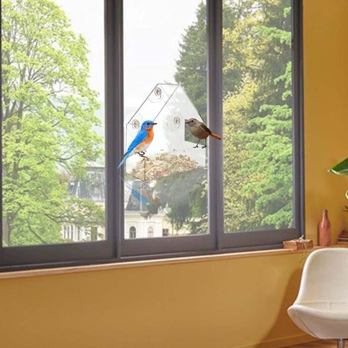 Mangeoire à Oiseaux de fenêtre, mangeoire à colibris avec 3 Ports,  mangeoires à colibris pour fenêtre à Suspendre à l'extérieu[660] - Cdiscount