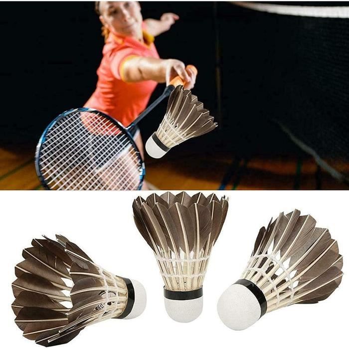 Lot De 12 Volants De Badminton – Plumes De Canard, Liège Robuste, Vol Stable – Pour Entraînement Et Loisirs – Seau De Rangement Inclus