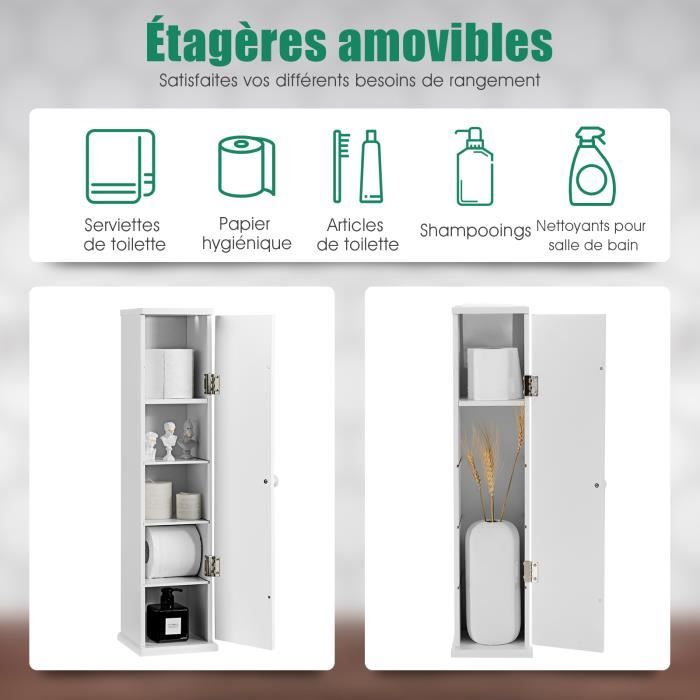 Porte Papier Toilette sur Pied, Porte-Rouleau de Papier Toilette sur
