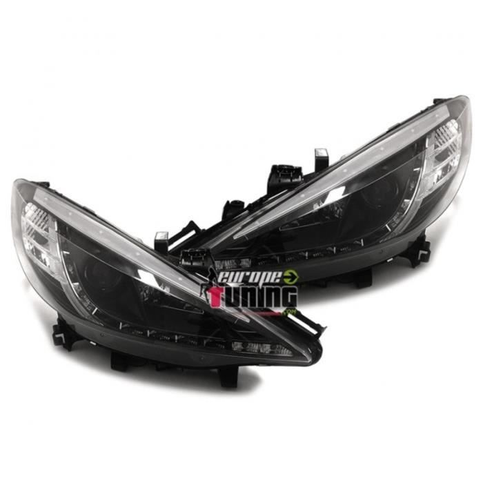 Phares Avant Peugeot 207/207CC 2006-2012 - Noir Angel Eyes - Neufs JOM