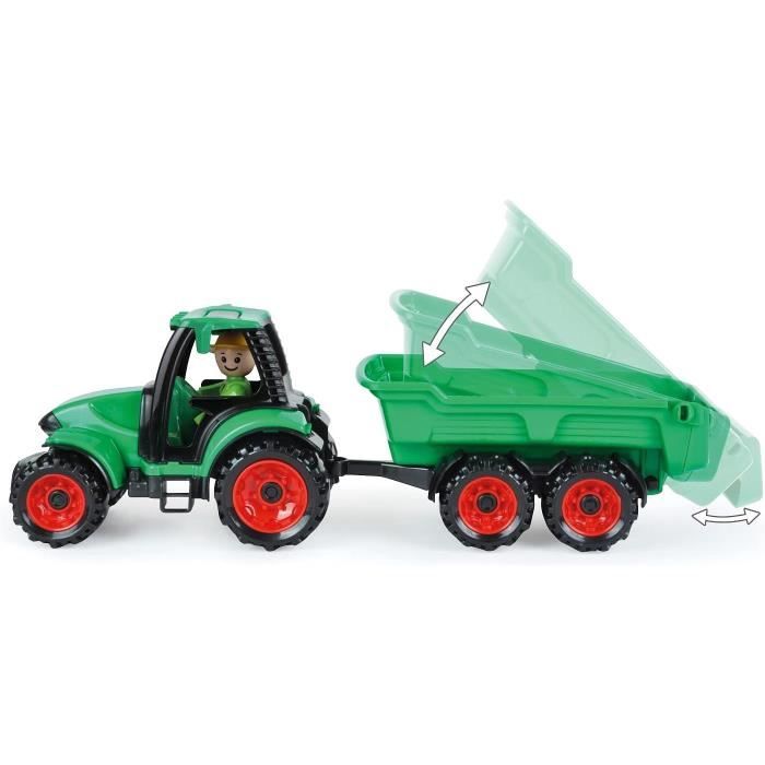 Tracteur Lena 01625 avec remorque à bascule et pendentif - Jouet en plastique pour enfant - Jeux - Jouets