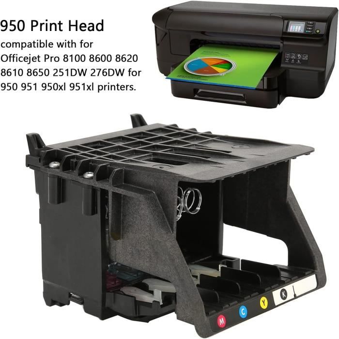 Tête D'impression 950/951 De Remplacement Pour Imprimantes HP OfficeJet Pro 8100, 8600, 8610, 8620, 8650, 251DW, 251