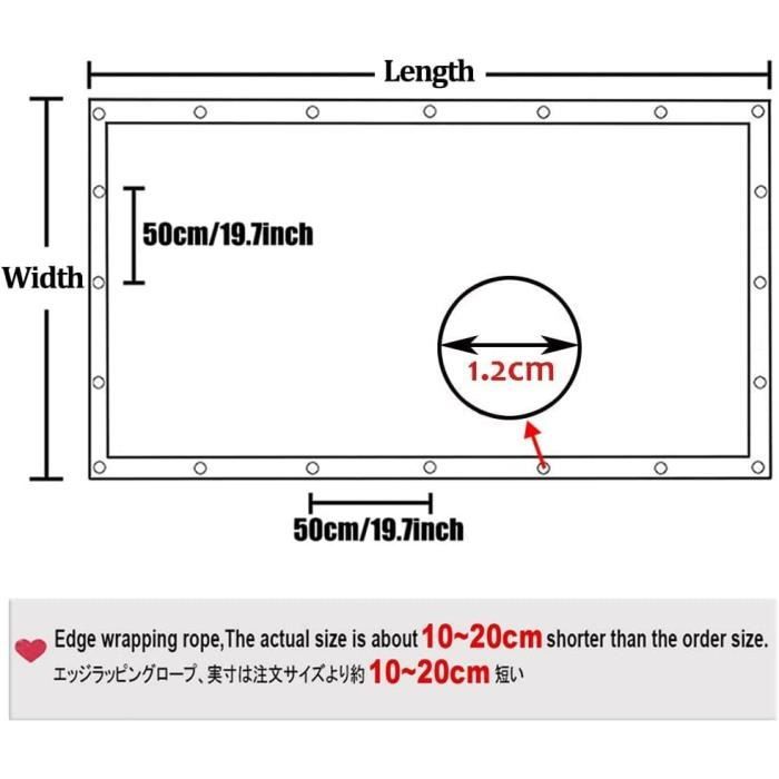 QHLTY Rideau D'extérieur Transparent Avec Fermeture éclair Pour Pergola, Terrasse, Tonnelle, Balcon, Bâche Transparente Résistante Aux Intempéries, Personnalisable (8,5 X 3 M